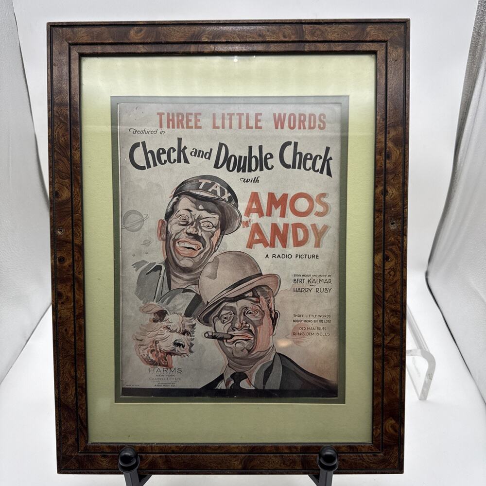 Framed & Matted Check And Double Check Amos N’ Andi - THREE LITTLE WORDS 1930.